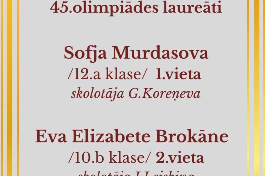 Apsveicam un lepojamies